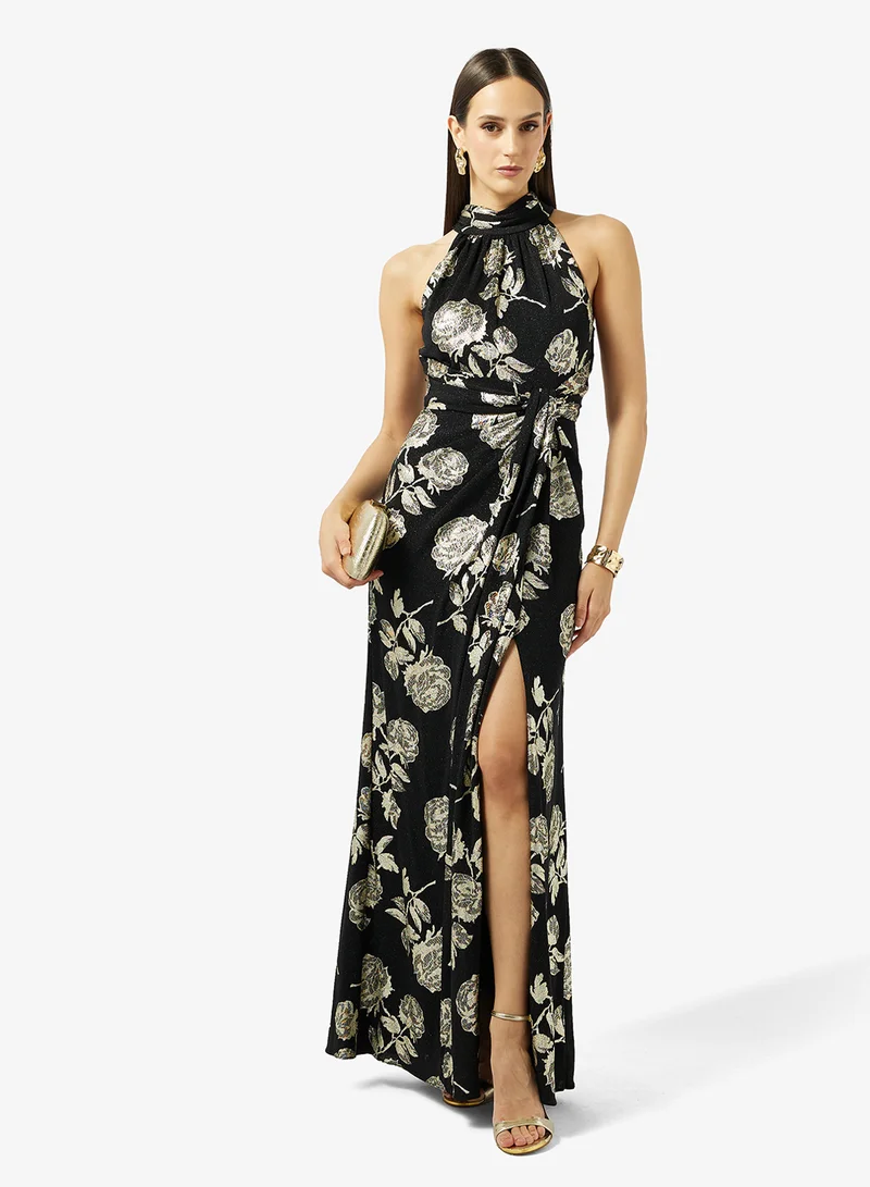 Adrianna Papell  Off Shoulder Side Slit Dress for Women | Best Price UAE